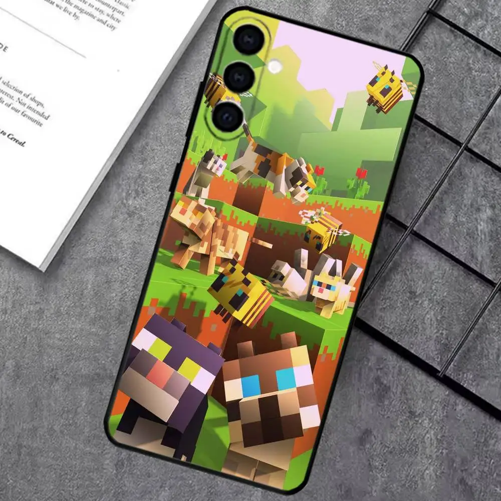 Фото Чехол для игрового телефона Hot M-Minecraft-t для Samsung Galaxy A73, A72, A71, A70, A53, A52, A51, мягкий силиконовый черный чехол №5