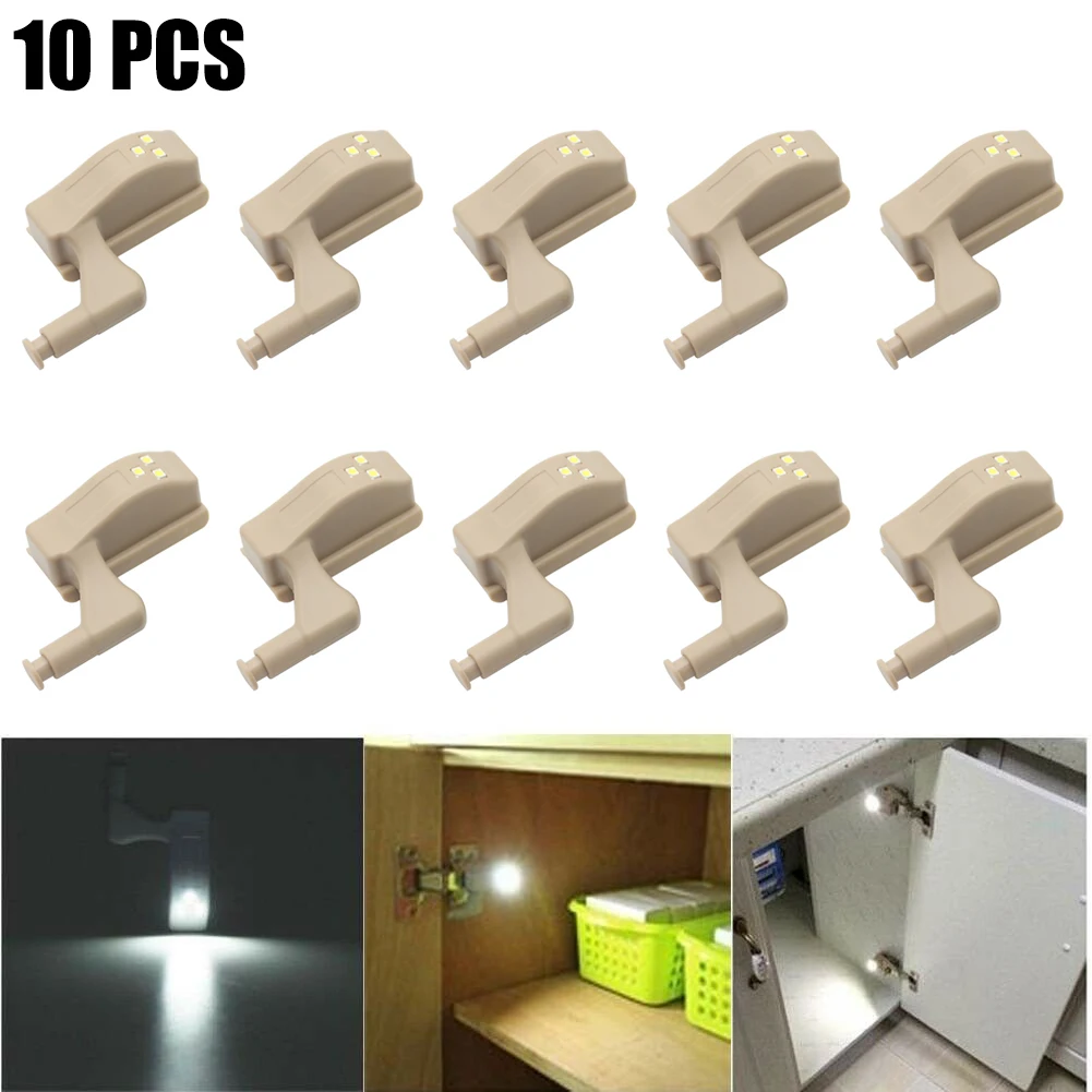 

10pcs Hinge Night Lamp Under Cabinet LED Lights For Room Universal Wardrobe Cupboard Smart Sensor For Bedroom Kitchen Closet