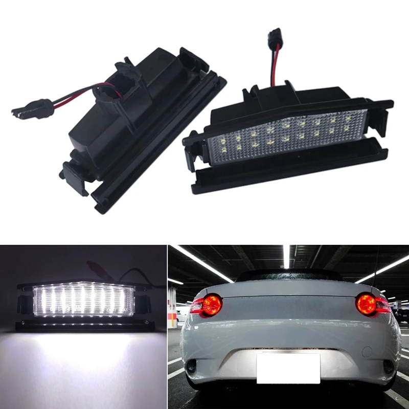 2 шт. освещение номерного знака автомобиля 18SMD светодиодная лампа заднего для Mazda