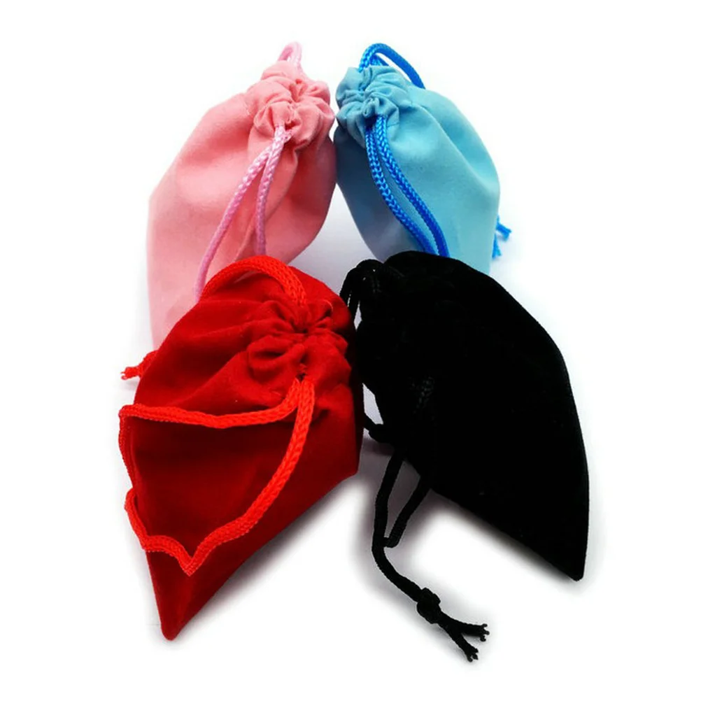 150  9cm Red Plush Drawstring Bag Storage Pouches Luxury Drawstring Gift Wedding Gift Packing Bag Accessary