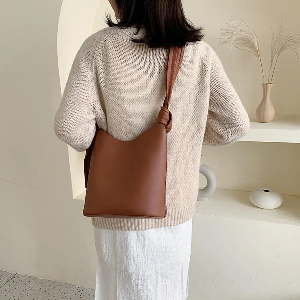 

Hot Sale Handbags Wear-resistant 2pcs/set Solid Color Shoulder Bag Women PU Leather Clutch Large Capacity Handbag