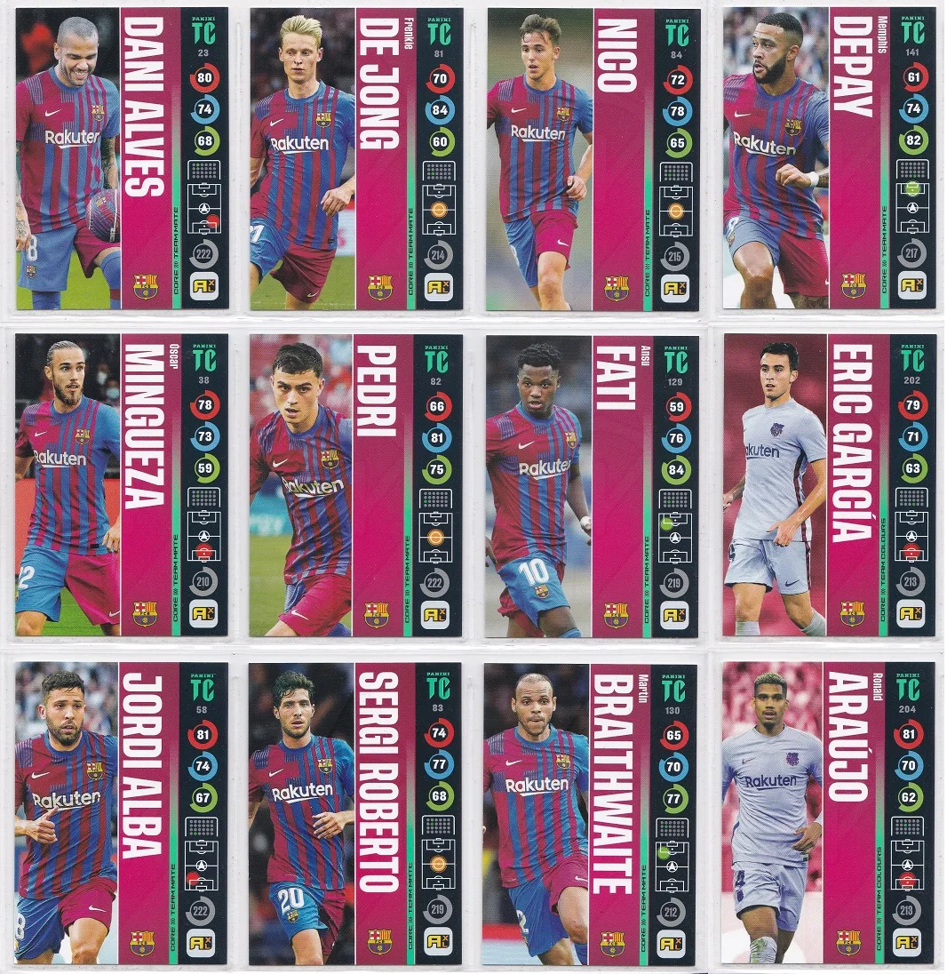 

Набор простых карт PANINI 2022 TC Звездные карты Ювентус Барселона Барка камери фаты Футбольные Звезды Поклонники карт Ограниченная Коллекция