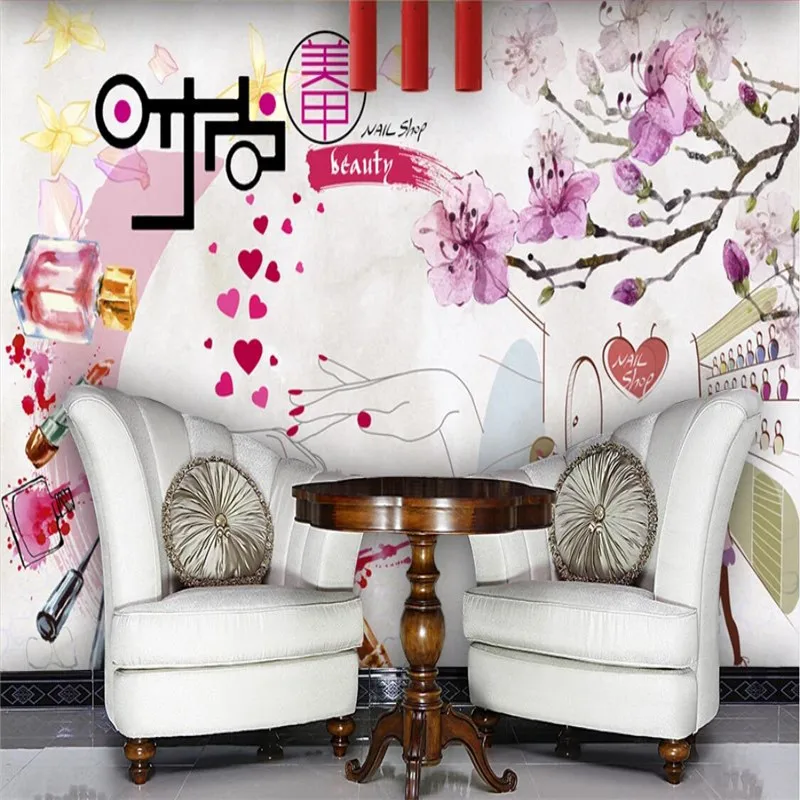 Модная ручная роспись косметика для салона красоты промышленный декор фоновые