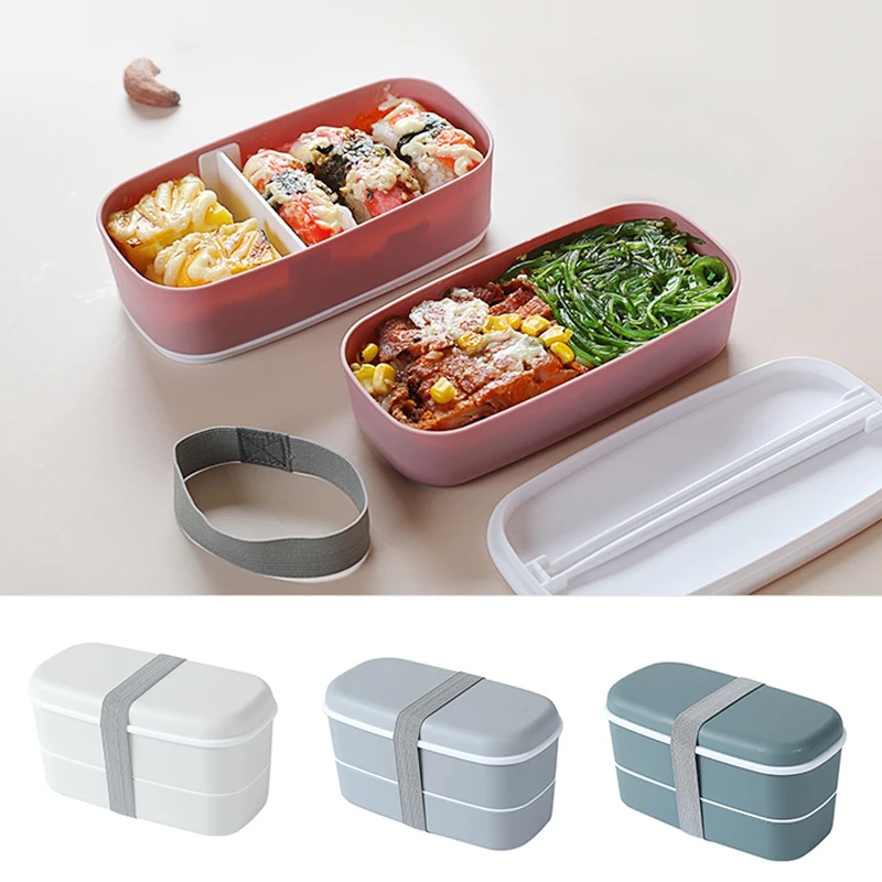 

Контейнер для хранения еды, портативный Ланчбокс, герметичный японский двухслойный контейнер, кухонные коробки, контейнер для свежести, герметичный ланчбокс для пикника
