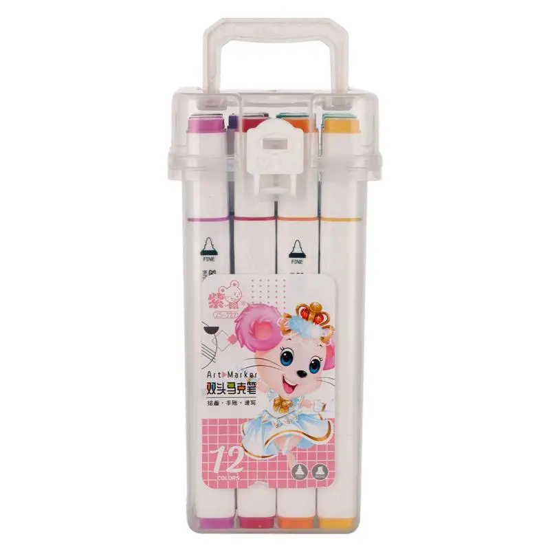 

Oil Multi Color Marker 12 Art Markers Pen For Drawing Painting Calligraphy Art Supplies Quick Drying Smooth Dual Marker Pen For