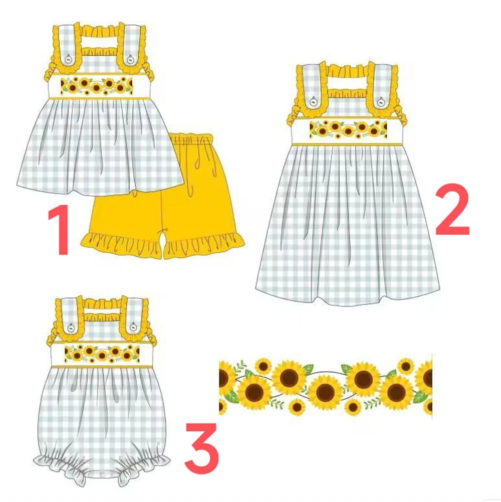 Одежда для маленьких девочек новинка детская одежда с принтом подсолнухов Лидер