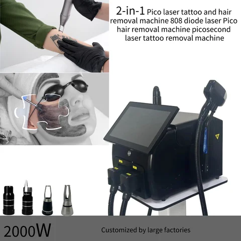 Многофункциональный диодный лазер 2 в 1 для удаления волос, пикосекунда, лазерная машина для удаления татуировок