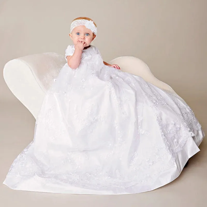 

Nimble Baby Girls Dresses Baptism Gown Christening Wear First Communion Vestido Infant Girl Clothes