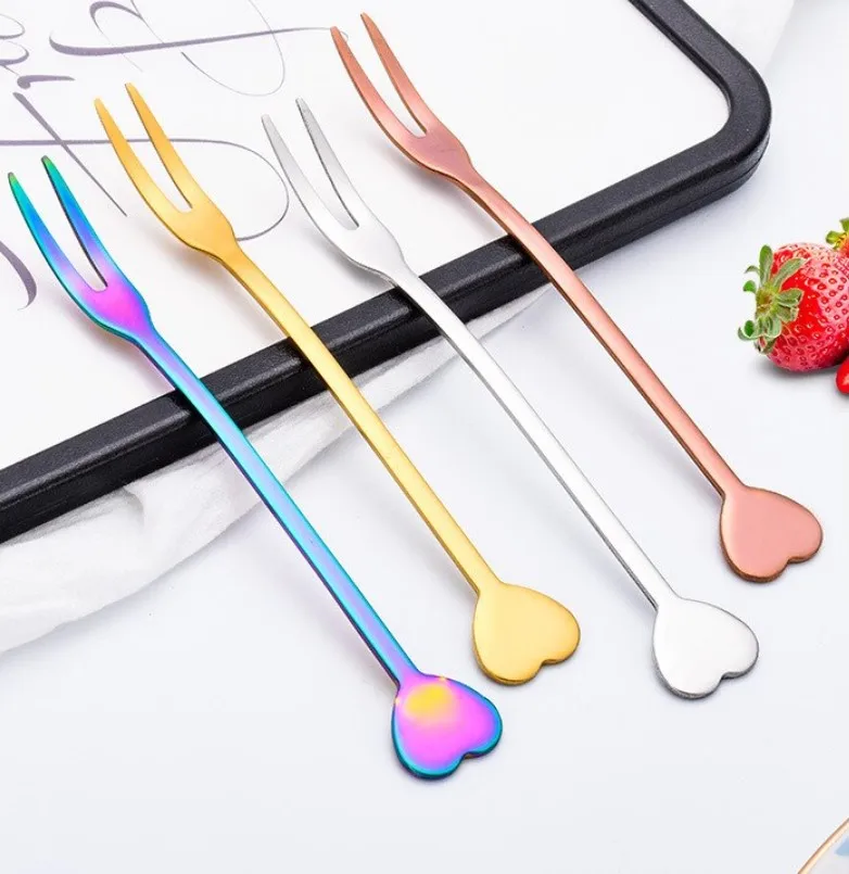 

8pcs Stainless Steel Fruit Cake Forks Cocktail Forks Dessert Forks