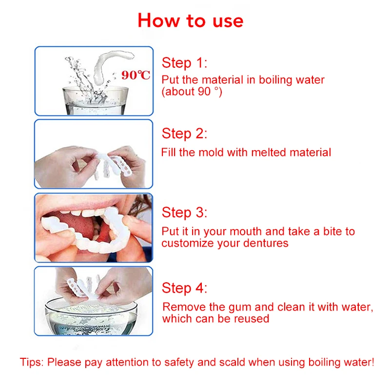 teeth whitening Teeth Braces Simulation Denture Dental veneers Silicone fake Perfect Smile braces False tooth 2Pcs/Set - купить по