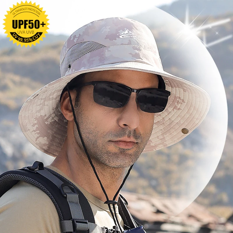 Tactical Camouflage Cap Military Multicam Sun Visors Bucket Hat Hunting Hiking Outdoor Sports Beach Wide Brim Fishing Panama Hat