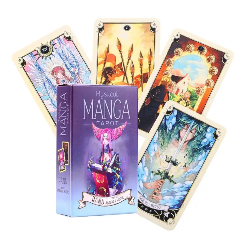 

Hot Selling Tarot Board Game Card Full English HD Animation Portable Playing Board divination Game Card Manga Tarot