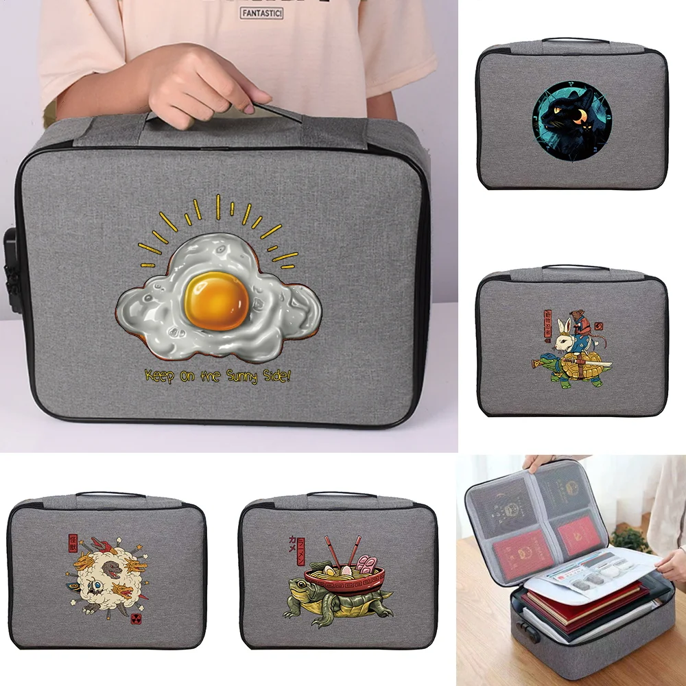 Briefcase Handbag Unisex Outdoor Travel Credentials Credit Card Luggage Japan Print Storage Bag Waterproof Documents Organizer