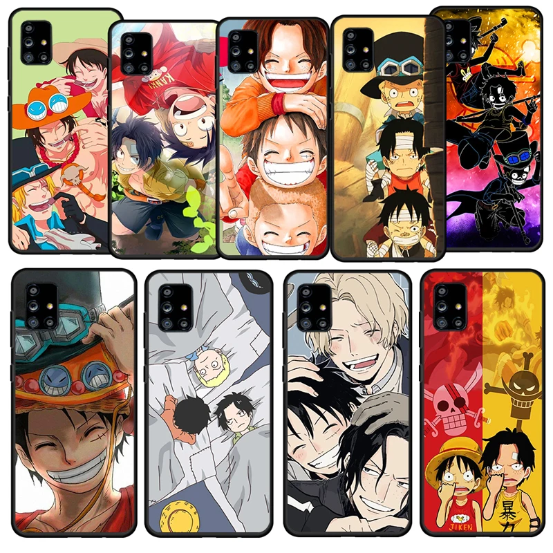 

One Piece Luffy Brother For Samsung Galaxy A52S A72 A71 A52 A51 A12 A32 A21S 4G 5G Fundas Soft Black Phone Case Cover Capa Coque