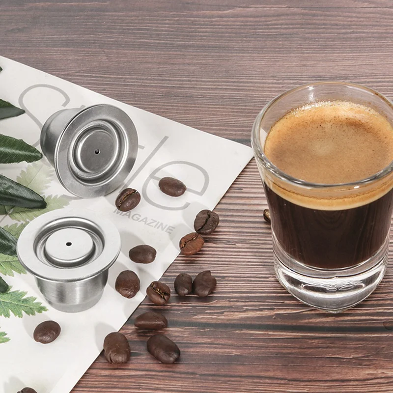 

Reusable Coffee Capsule Stainless Steel Refillable Filter Espresso Cup Hand Grinder Powder Filler Hammer For Nespresso