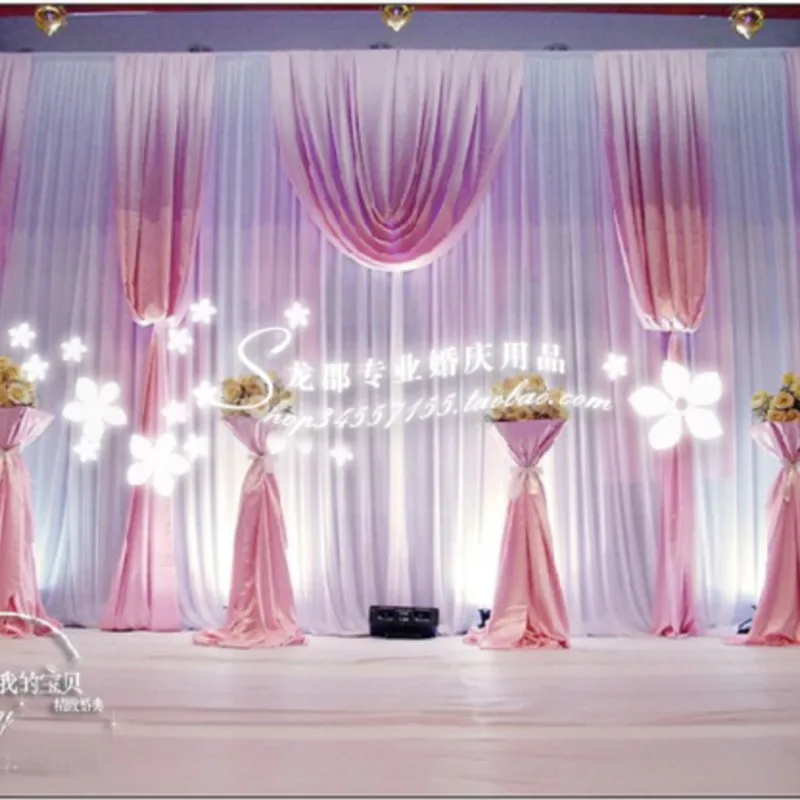 

10ft high x 20ft Wedding Backdrop Drape \Backdrop Curtain pink and white