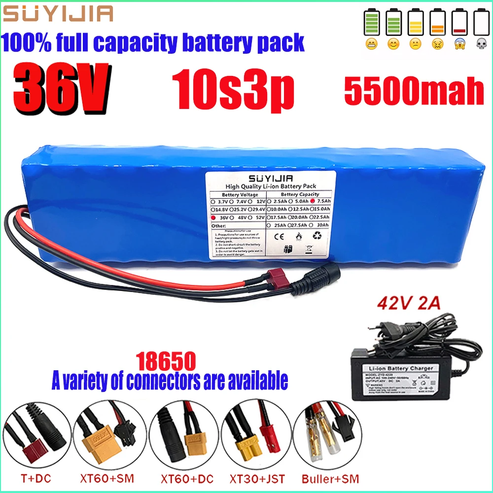 

Electric Bicycle Battery Pack 10S3P 36V 7.5Ah Is Used for Various Electric Motorcycles and Other Lithium-ion Batteries with BMS