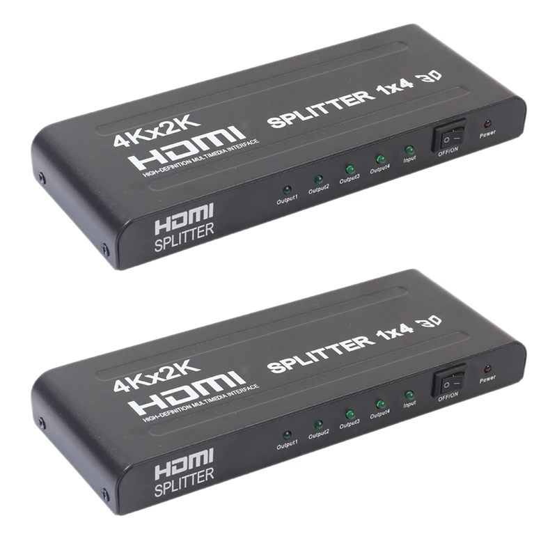 

Разветвитель HDMI1.4B 1 в 4 Out 3D 4K 1080P HDMI разветвитель 1X4 HD усилитель распределения 3840X2160/30 Гц
