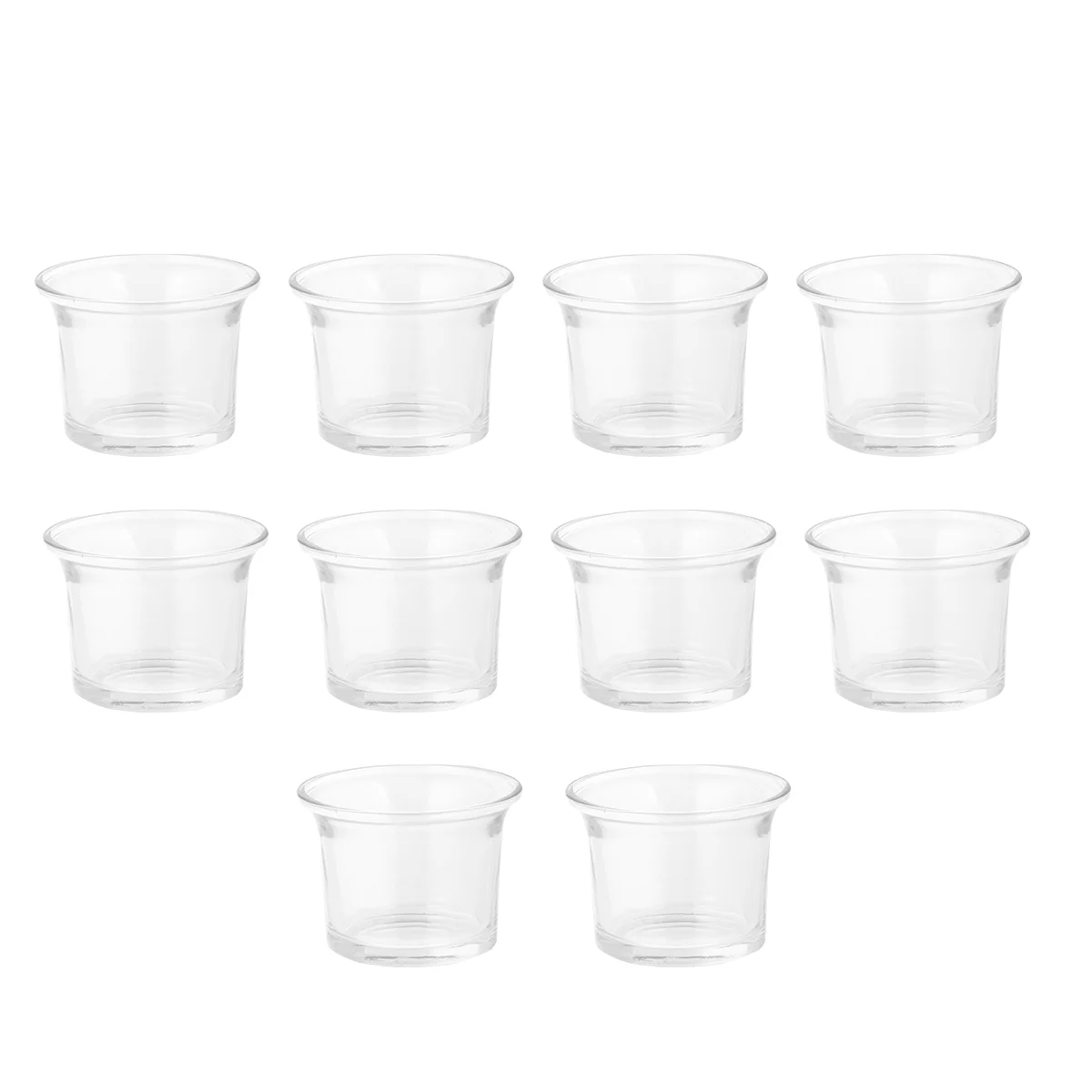

10Pcs Transparent Candle Holder Glass Candle Containers Tea Light Candle Holder