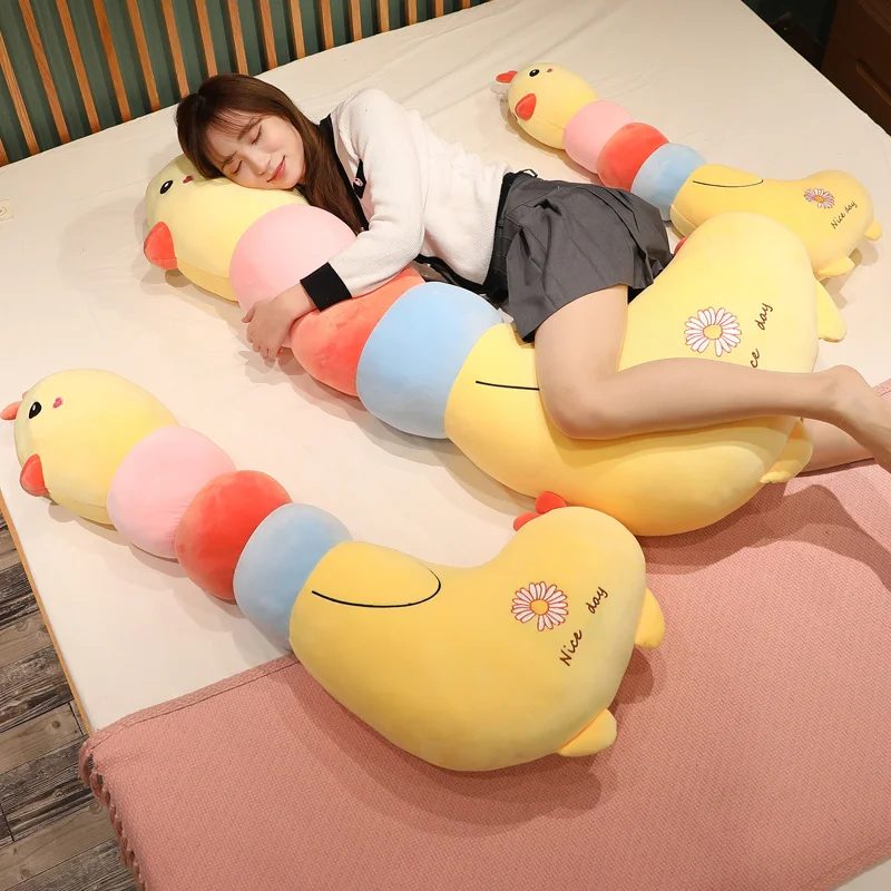 

Kawaii yellow duck plush toy cartoon animal plush doll girl sleeping soft long pillow child doll sofa cushion birthday gift Chri