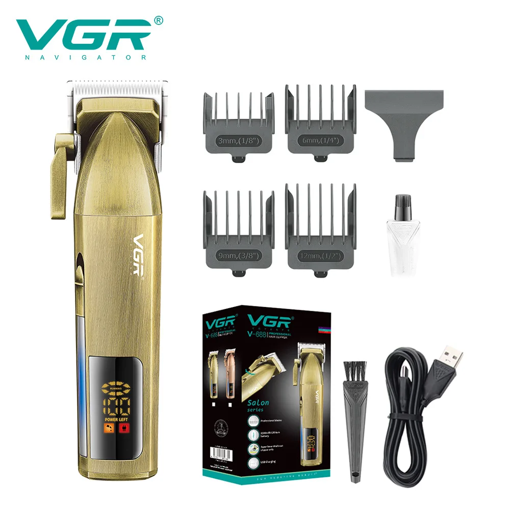 VGR 688 Hair Clipper Professional Personal Care Digital Display Variable Speed Trimmer For Men Barber Clippers VGR V-688 enlarge