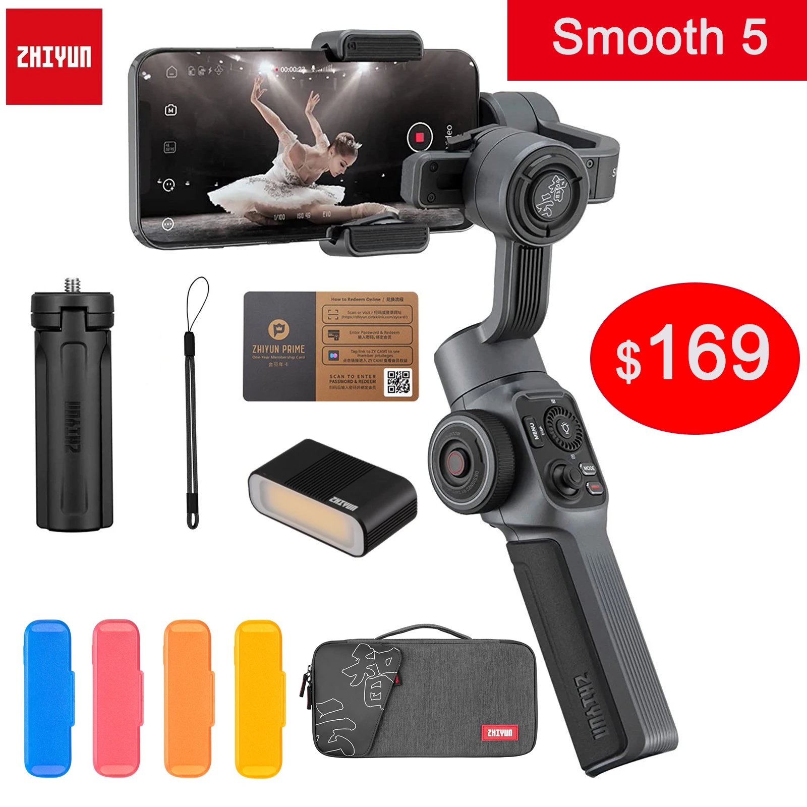3-осевой стабилизатор ZHIYUN Ручной Стабилизатор Smooth 5 4/X Gimbal для смартфона