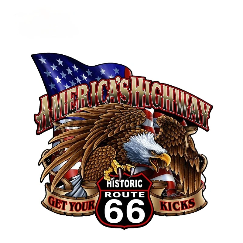 

Fashion America's Highway Route 66 Car Sticker Window Bumper Decal Motorcycle Car Styling Car Accessories