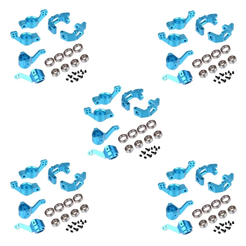 

5 set for 1/10 94123 94111 HSP 102010 102011 102012 02013 02014 Ball Bearing Aluminum Alloy Steering Hub Mount Set,Blue