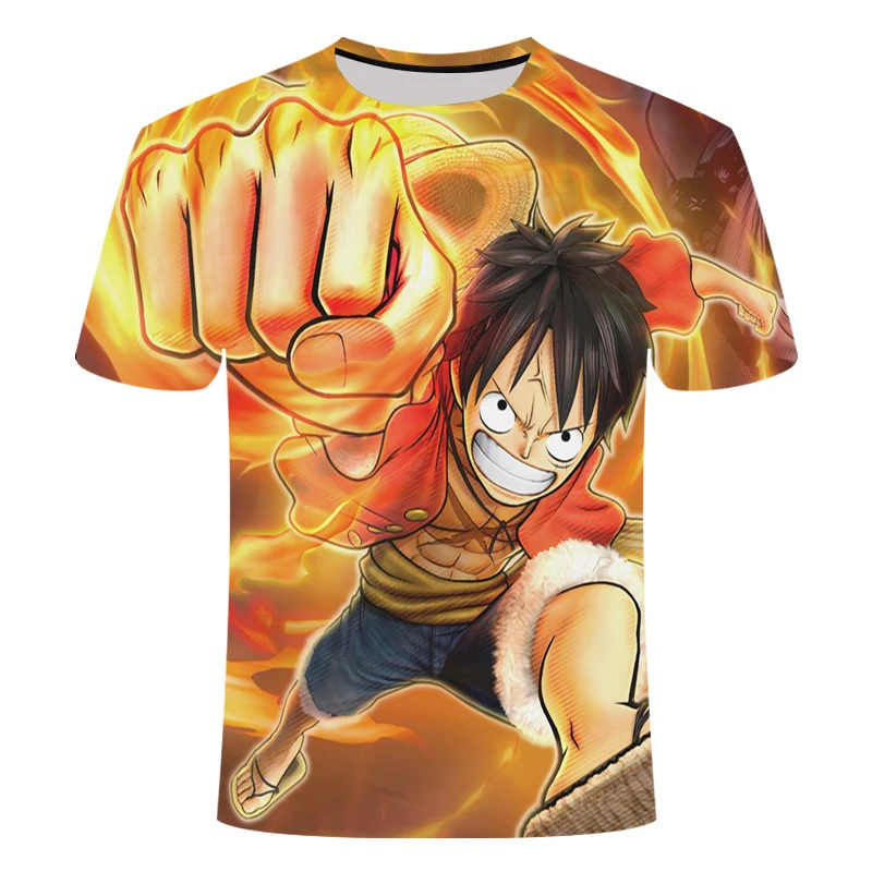 

One Piece Casual Shirt Home O-neck Street Style Teen Bloody T-shirt Mens Anime Summer Top T