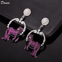 donia jewelry european and american leopard earrings for dinner accessories earrings for ladies fashion aaa color zircon earring