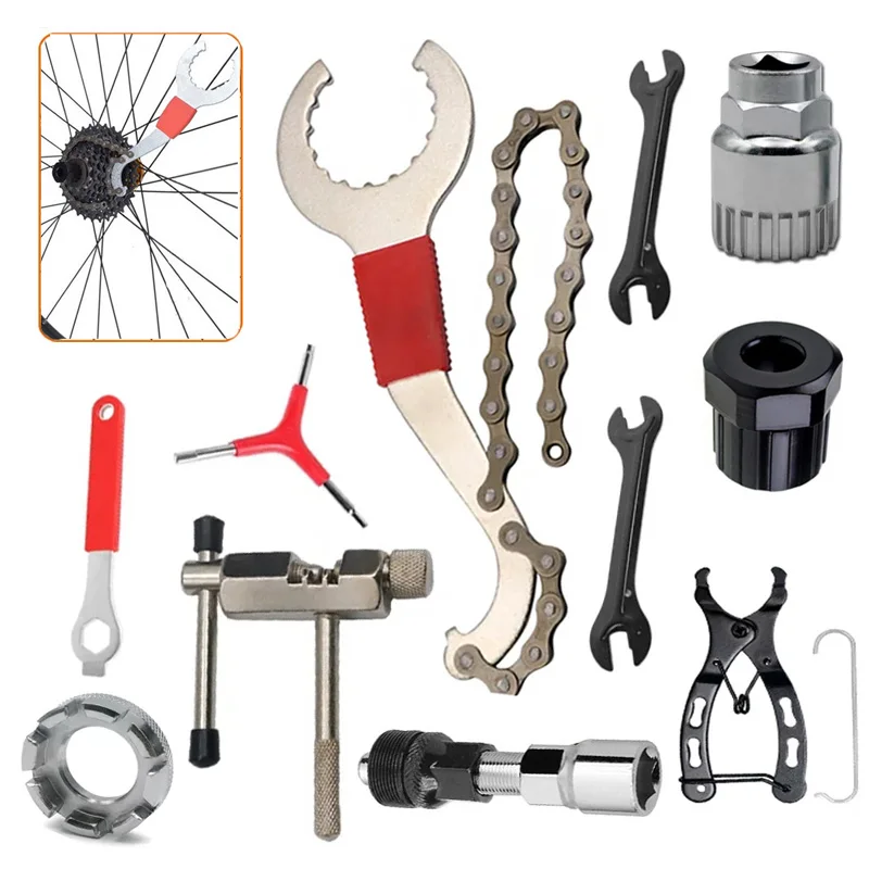 Bicycle Repair Tool Kits Flywheel Removal Chain Breaker Cutter Crank Puller MTB Road Bike Wrench Cassette Bracket Extractor Sets