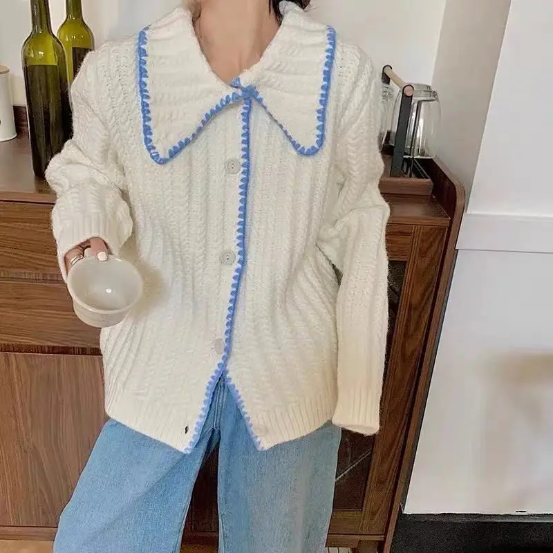 

Cardigan sweater female 2023 spring and autumn Korean loose all-match knitted sweater student top sweater cardigan coat women