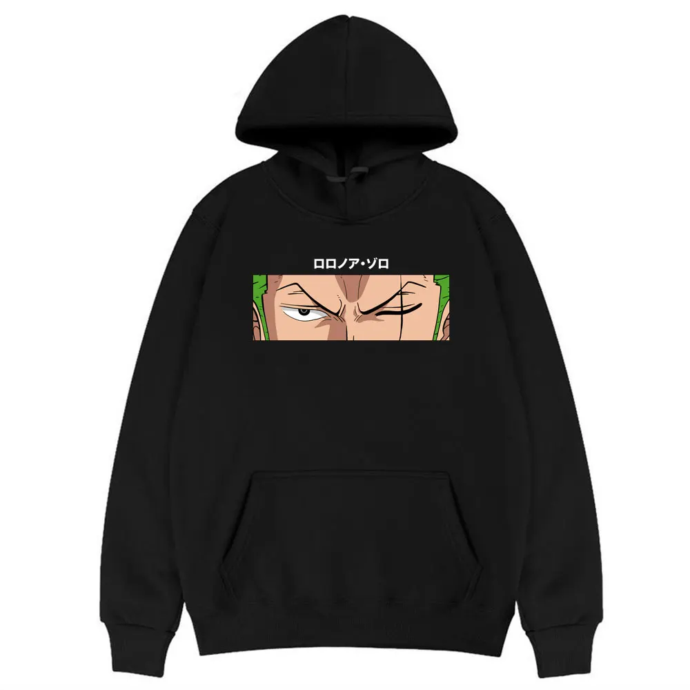 

Japan Anime ONE PIECE Hoodie Dazzle Cool Design Roronoa Zoro Eyes Print Hoody Tracksuit Clothes for Teens Unisex Fashion Hoodies
