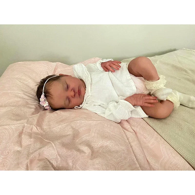 49 см Reborn Baby Size уже готовая кукла для новорожденных Laura 3D кожа с волосами ручной