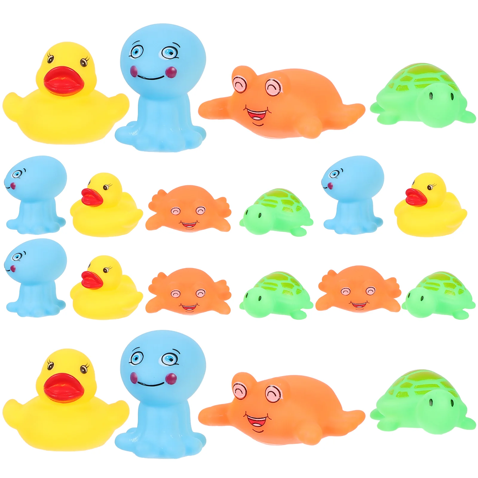 

20Pcs Bath Animals with Squeeze Squeakers Squirters Rubber Bathtub for Kids Shower Bathroom Bedroom Decor