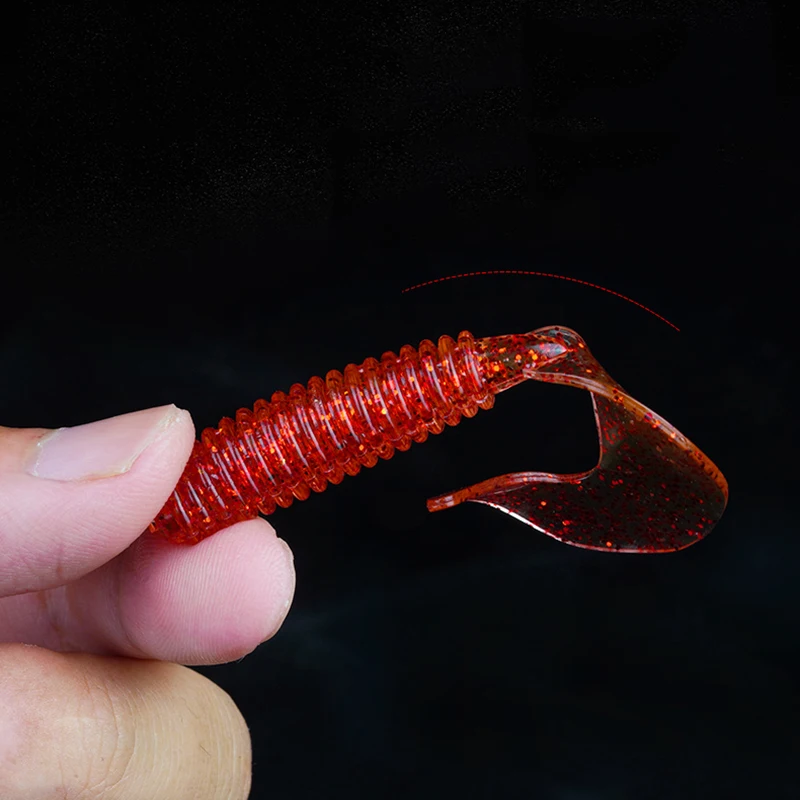 10Pcs Jig Wobblers soft Fishing Lures 60mm 2g Worm Spiral tail salt Smell Silicone Bait Aritificial Carp Bass Pike Lure Tackle