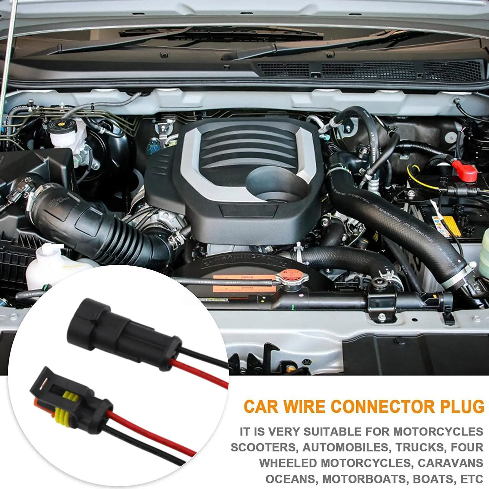 

10pcs 5 Pairs Waterproof Automotive Male Female Electrical Connectors Plug 2-pin Way With Wire For Car Motorcycle Scooter M X5e7