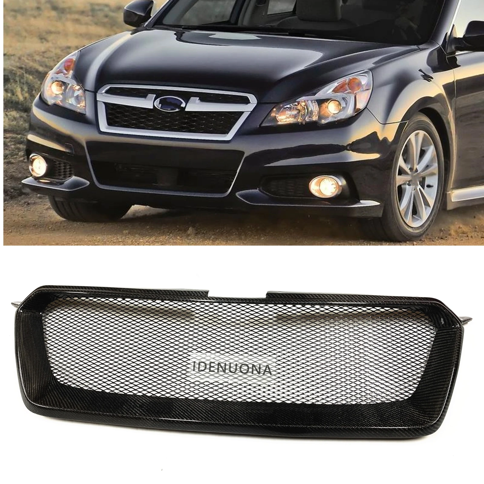 

Front Grille Racing Grill For Subaru Legacy 5th 2013.7-2014 Carbon Fiber Honeycomb Style Upper Bumper Hood Mesh Body Replacement