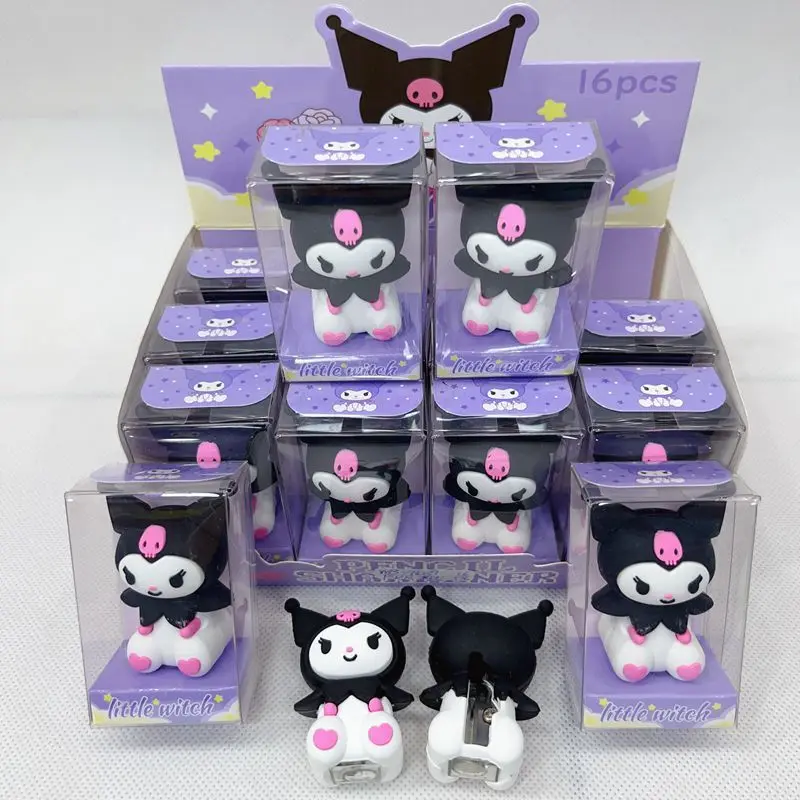 

Sanrio 1/16 шт. Kitty Kuromi Hello Silicone Mini точилка для карандаша ручная милые Мультяшные школьные принадлежности оптом подарок для девушки