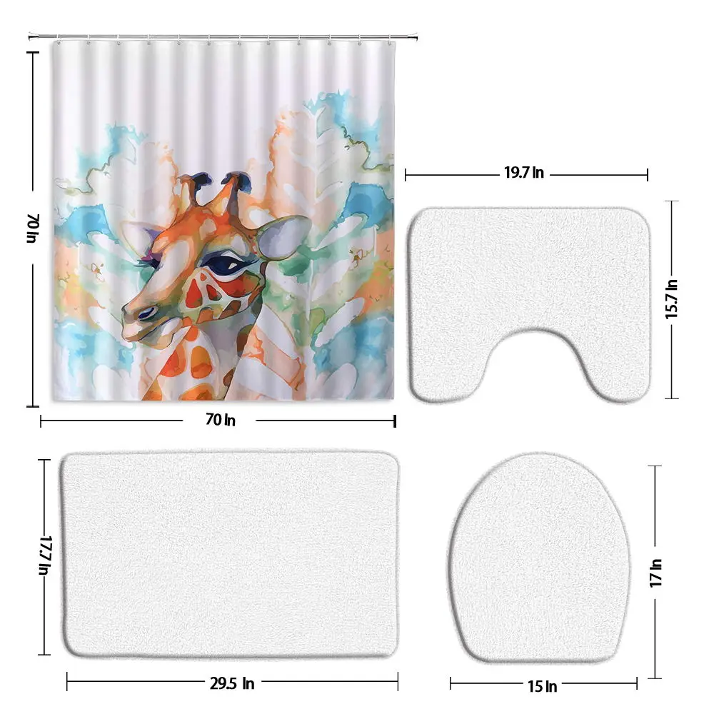 Рождественский комплект штор для душа Снеговик Рождественские елки Красный