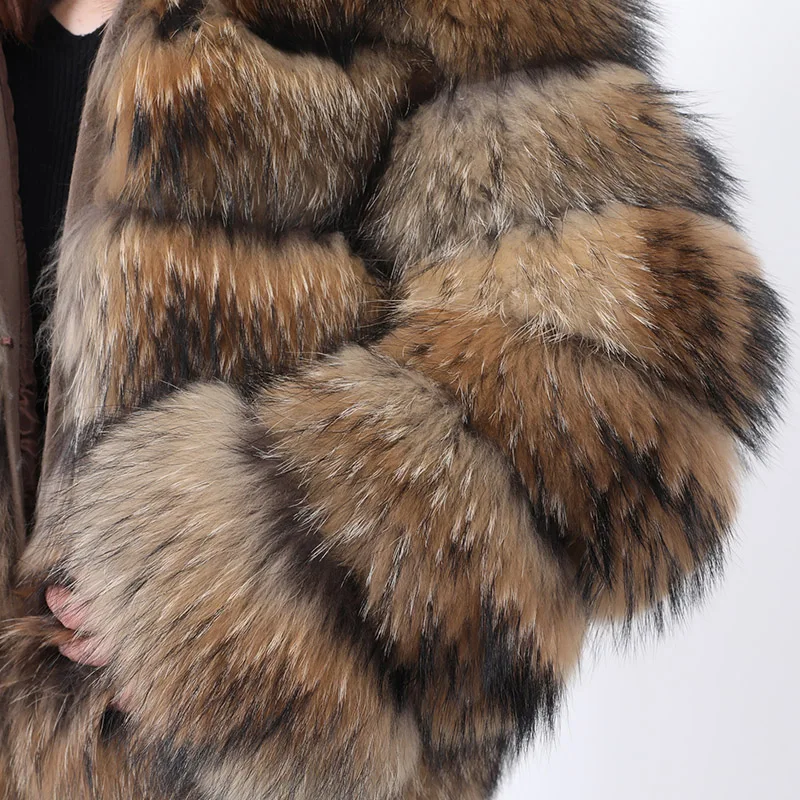 Maomaokong 2022 new Woman Natural Real fur coat Women's winter coats super hot Raccoon fur jacket Female clothing enlarge