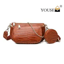 3 Sets Fashion Alligator Leather Shoulder Messenger Bag Casual Crossbody Women Handbags Totes Bag Evening Clutch Dropshipping
