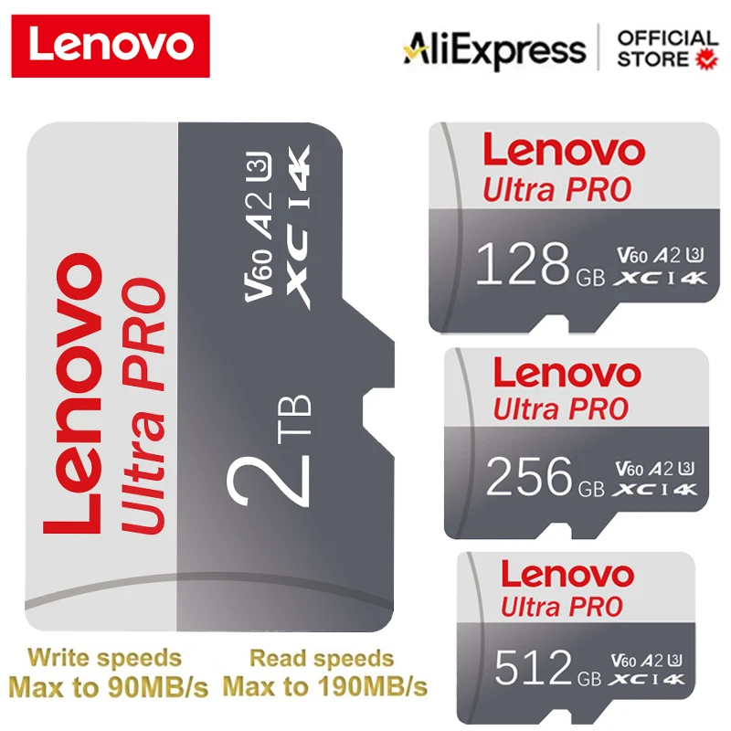 Оригинальная карта памяти Lenovo 2 ТБ Micro TF SD TF/SD 128 ГБ 256 512 Мини класса 10 для