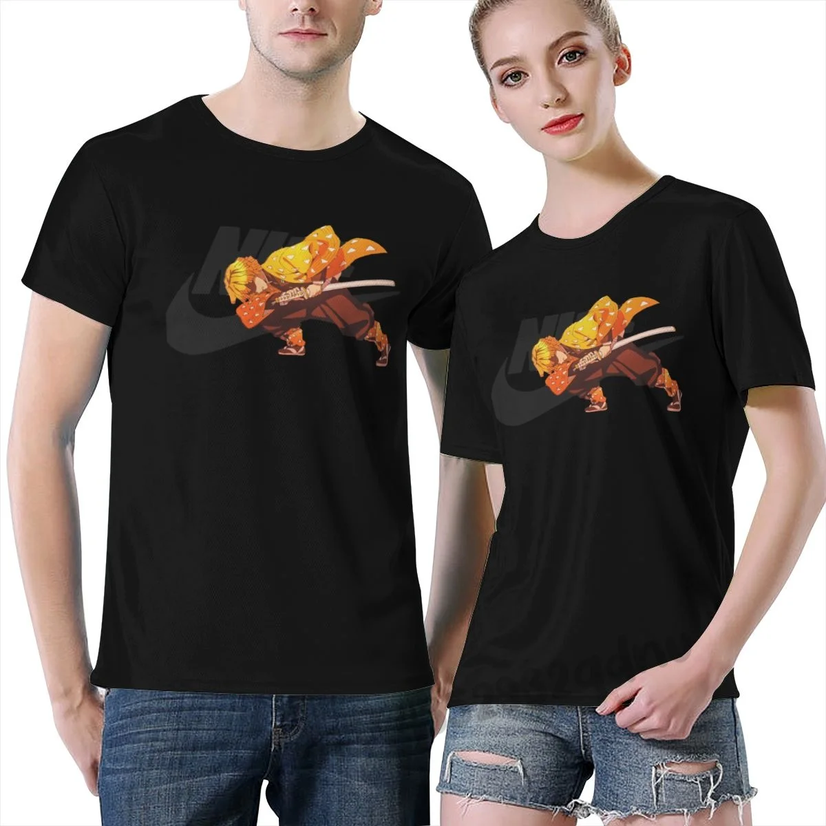 

Kimetsu No Yaiba Demon Slayer Men jersey Black T Shirt tshirt Women t shirt S