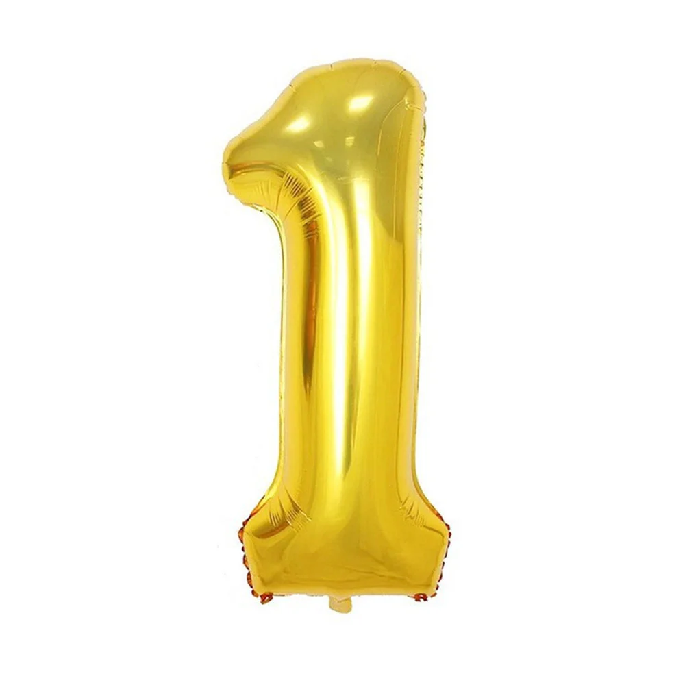 Мини-золотая корона + 32-дюймовый воздушный шар с номером Золото серебро черная