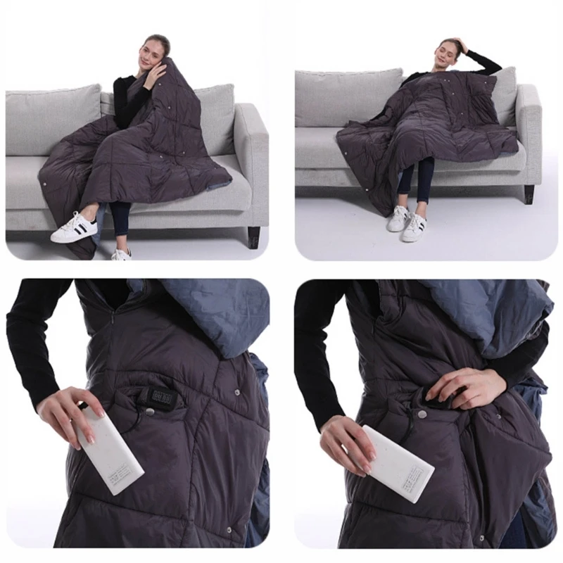 

Multi-functional Heating Blanket with 3-Mode Adjusable Temperature Electric Heating Vest Heating Shawl for-Home Office KXRE