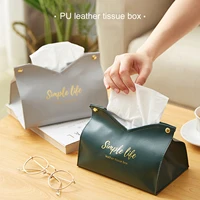 nordic leather tissue box cover girl style tissue box holder folding desktop napkin case for home living room coffee table