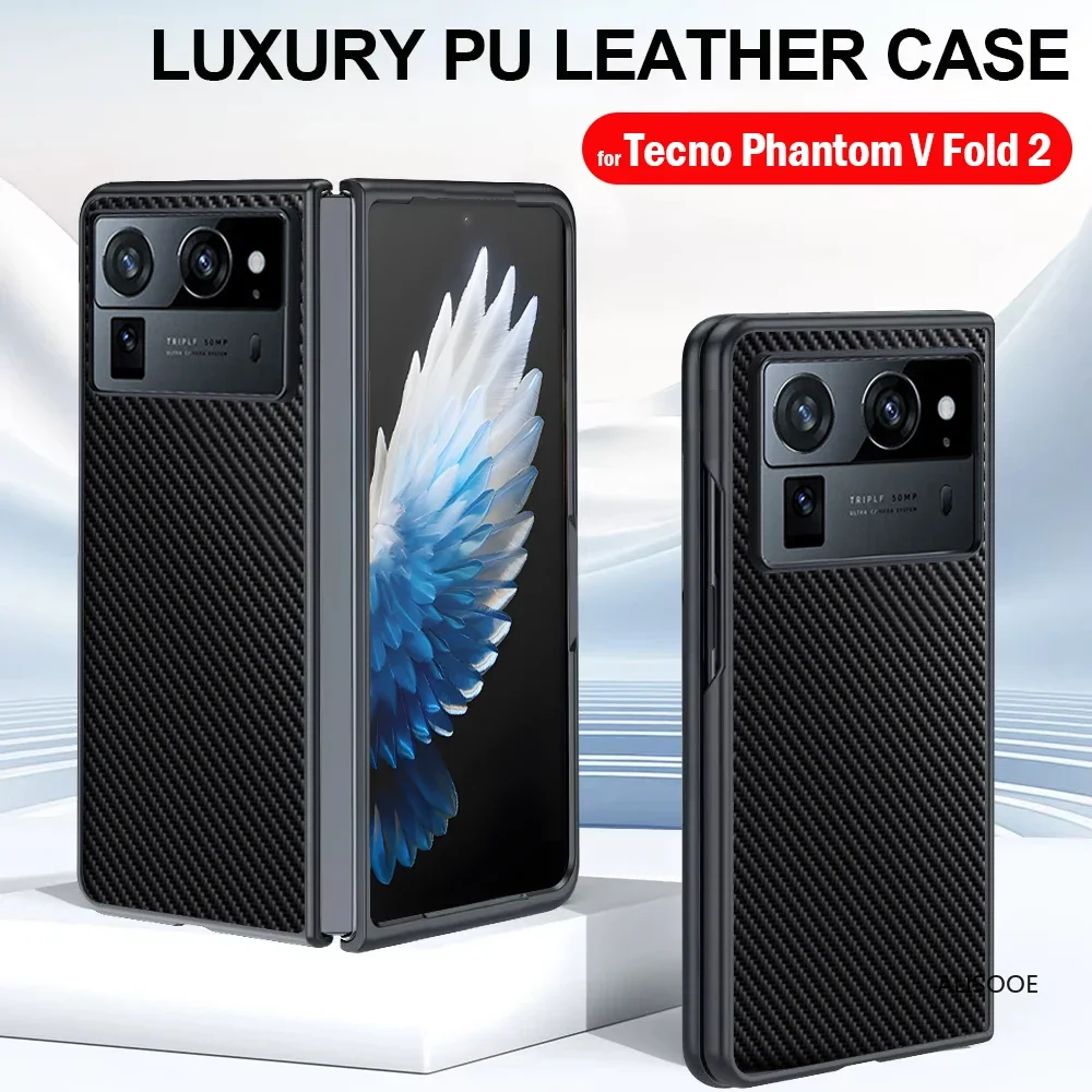 Кожаный чехол Funda для Tecno Phantom V Fold 2 роскошный защитный жесткий из искусственной