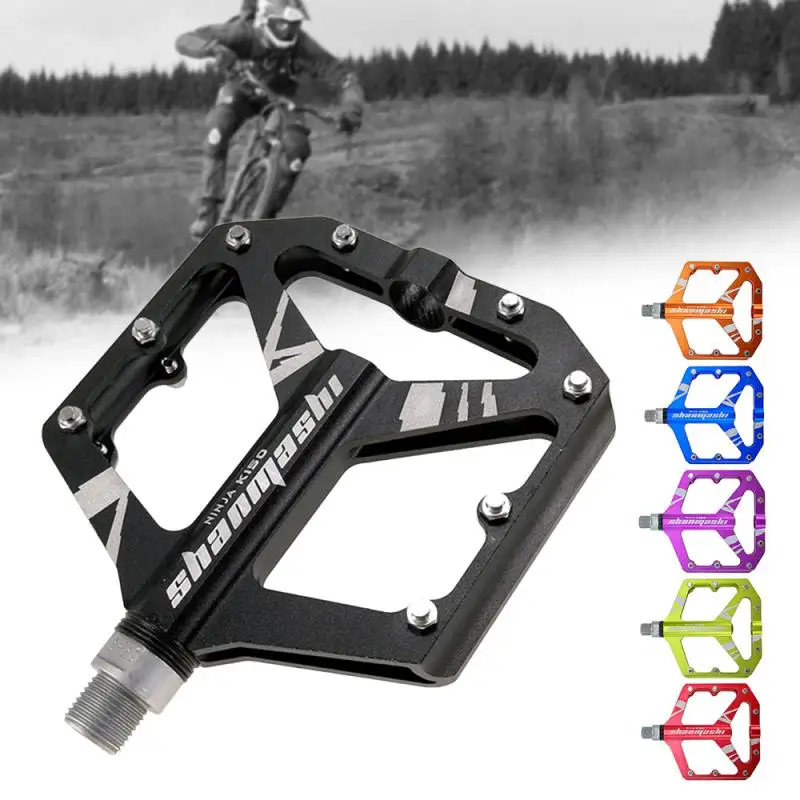 

F336 Reflective Bike Pedal 3 Bearings Non-Slip MTB Pedals Aluminum Alloy Flat Waterproof Bicycle Pedals