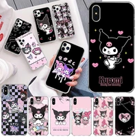 bandai cute cartoon kuromi phone case for iphone 13 12 11 pro mini xs max 8 7 plus x se 2020 xr silicone soft cover